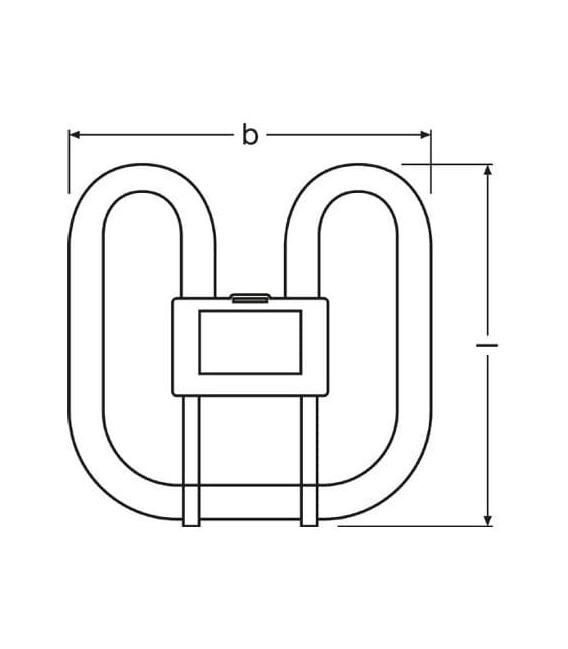 Lampada GR10q 2D CFL 16W 827 Square – Foto