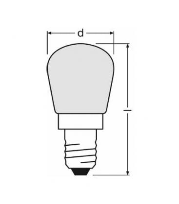 Lampadina speciale T26 57 FR 25W E14 per frigorifero e macchina per cucire 8505-10466