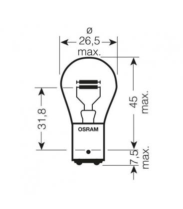 12V Car Bulb P21 4W BAZ15d Automotive 492-1230