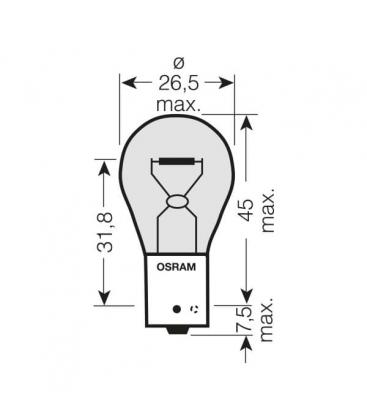 Ampoule 12V PY21W 21W BAU15s Orange Eclairage Automobile 495-1238
