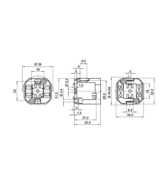 GX24q 3,4 TC-TEL Lampholder Base - Premium – Photo