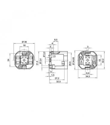 GX24q 3,4 TC-TEL Lampholder Base - Premium 9171-12591