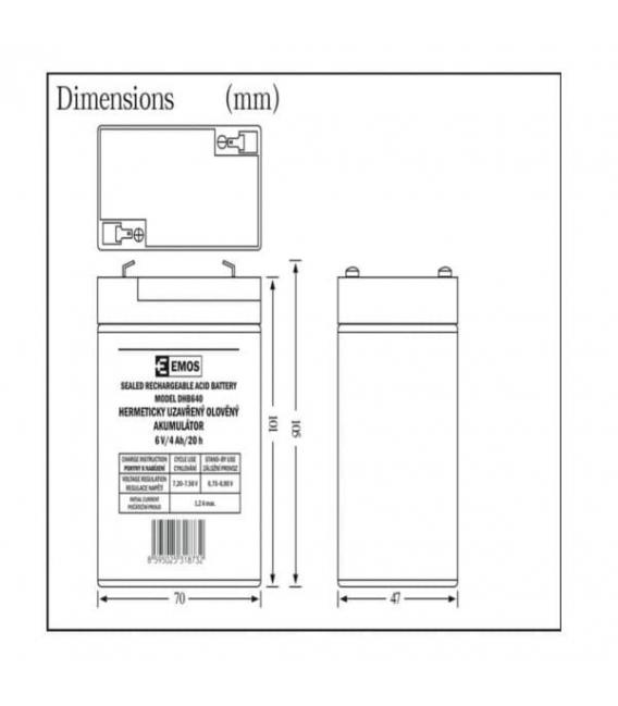 6V 4Ah SLA Rechargeable Battery – photo