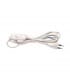 Cable de alimentación cable plano 2x0,75mm² 2m Blanco con Interruptor 9299-12899