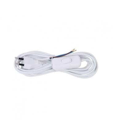Câble plat Cordon d'alimentation 2x0,75mm² 3m Blanc Interrupteur - Cordons d'alimentation 9300-12901