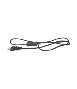 Power cord flat cable 2x0,75mm² 3 meter black switch