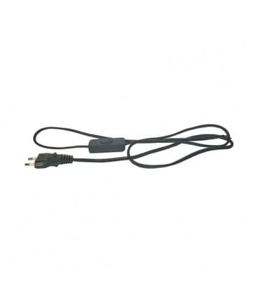 Cable de alimentación plano 2x0,75mm² 3m Interruptor negro Cables 9301-12902