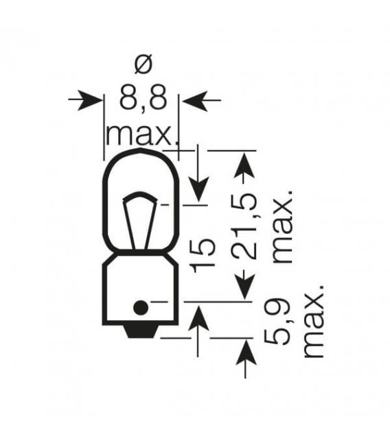 Lampadina BA9s 12V per auto 3860, 5W Soluzione di illuminazione per autoveicoli – Foto