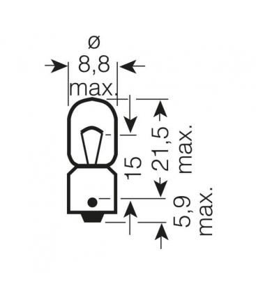 Lampadina BA9s 12V per auto 3860, 5W Soluzione di illuminazione per autoveicoli 519-1301