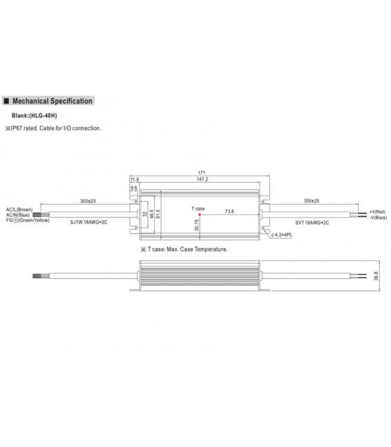 Driver LED HLG 40H 12 Fuente de alimentación impermeable de alto rendimiento – foto