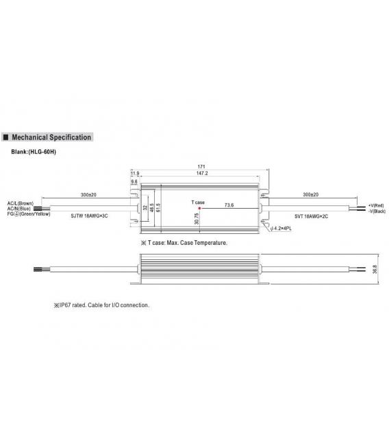 HLG 60H LED Driver 24V 60W IP67 Estanco – foto