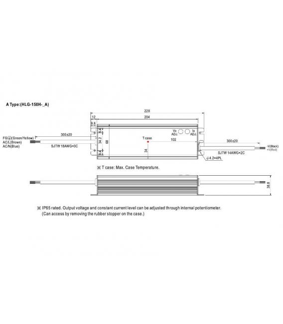 HLG 150H LED-Treiber 24A, 24V, 150W Wasserdicht – foto