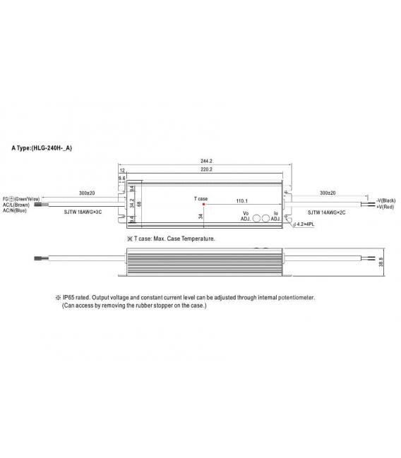 LED-Treiber HLG 240H 24A 24V Hochleistung, wasserdicht und effizient – foto