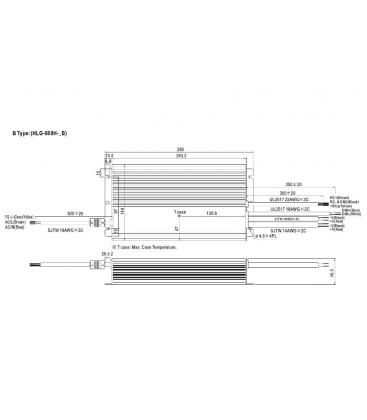 HLG 600H 12B LED gonilnik zmogljiv in vodoodporen 9432-13248