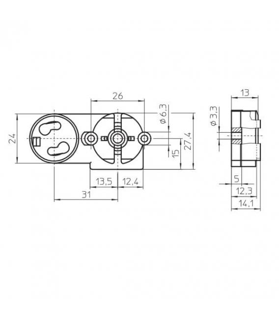 47200 Lampholder Base with Starter Attachment - G13 T8 – photo
