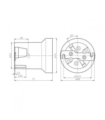 Secure 12811 Porcelain Lampholder with E40 Lamp Safety Catch 9555-13551