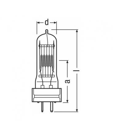 Lampe 64788 FTM - 2000W, 220V GY16 Ampoule spécialisée 9672-13786
