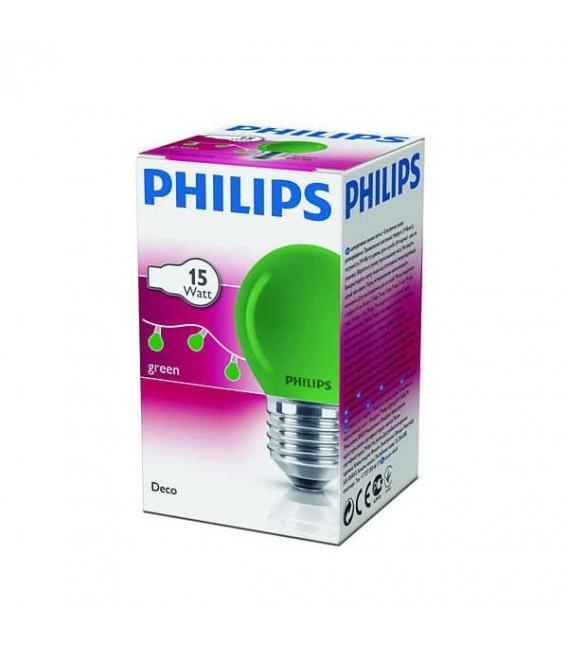 Luster Party P45 15W E27 Green Light Bulb – photo