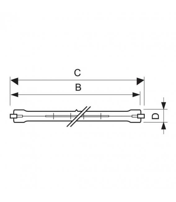 Bombilla halógena lineal Plusline 1500W R7s - Tamaño grande – foto