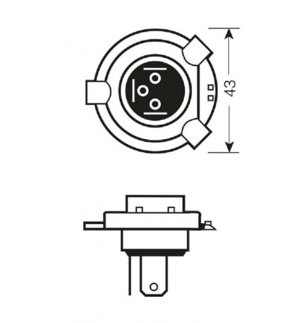 24V Lampadine Truckstar PRO H4 75W 64196 P43t - Confezione doppia – Foto