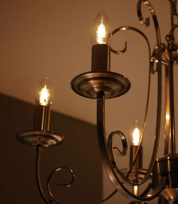 Lampadina alogena EcoClassic B35 42W E14 - Illuminazione efficiente dal punto di vista energetico – Foto