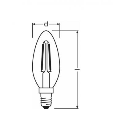 LED Classic B 37 4W 827 E14 Lampe bougie 10413-19776