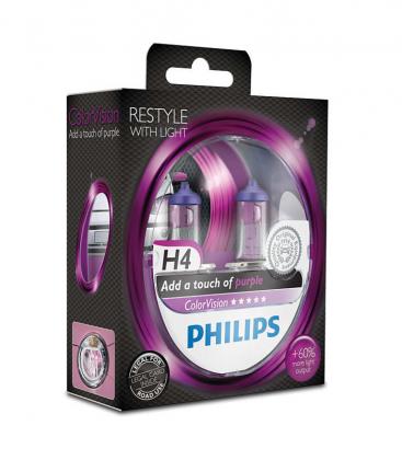 Bombilla de coche H4 60 55W Purple ColorVision Paquete doble 10631-20759