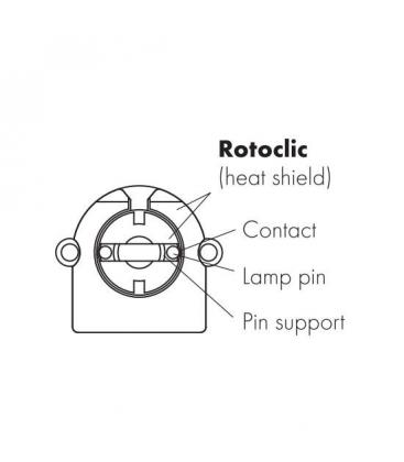 Rotoclic 59106 - Socle de lampe unique à encastrer G13 9543-21381