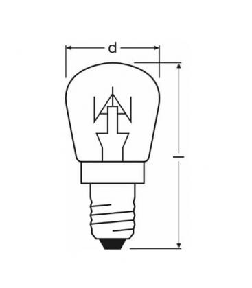 Ampoule spéciale T26 57 CL 25W E14 Réfrigérateur Machine à coudre 83-214