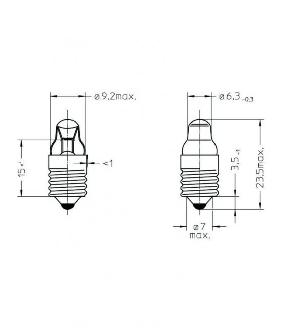 742 Lampadina per torcia E10 da 2,25V 300mA – Foto