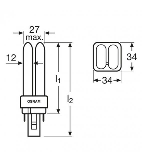Compact Fluorescent Lamp TC-D Dulux D 10W 840 - G24 – photo