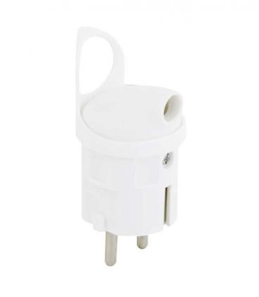 Fiche blanche coudée avec prise latérale - Rallonge électrique 10861-21961