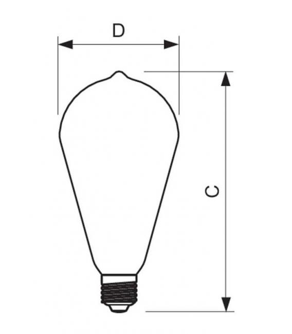 Lampadina LED classica ND 4,3 40W 220V 827 ST64 CL E27 Lampada LED – Foto