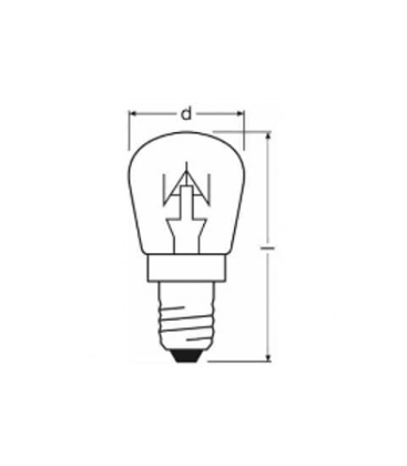 Bombilla incolora Pigmy 26x57 - E14, 12V, 25W Bombilla especial 10968-22601
