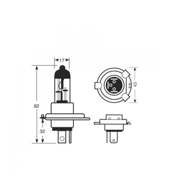 Ampoule voiture H4 60/55W P43t 64193 NBL Night Breaker Laser - Tuning – Photo