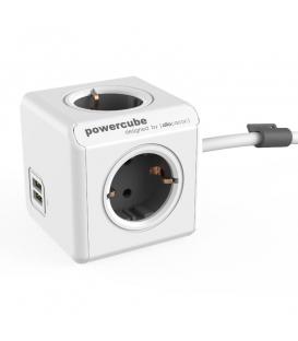 PowerCube Extended USB Tipo F Gris 1.5 m