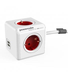 PowerCube Extended USB Tip F rdeča 1.5 m
