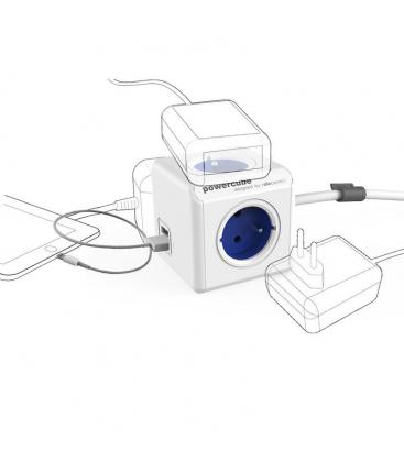 PowerCube Extended USB Type F Cobalt Blue 1.5m - Rallonge électrique 11063-22934
