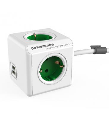 PowerCube podaljšani USB tipa F zeleni 1,5 m Električni podaljšek 11064-22937