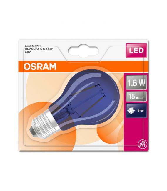 Modra LED sijalka Star Deco Classic A 15 - Barvne LED žarnice – fotografija