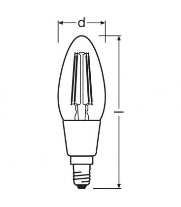 LED Classic B 40 5W 827 E14 Dimmbare Kerzenlampe 11193-23335
