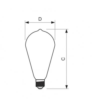Lampadina LED classica DT 8 60W 220V ST64 CL E27 dimm - Lampada LED 11296-23879