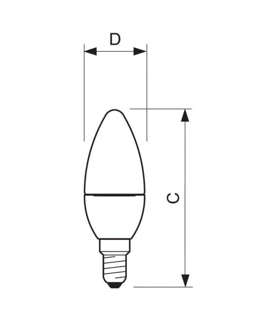 Vela LED ND 5.5 40W 220V 827 B35 CL E14 - Lámpara Clásica – foto