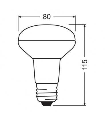 Superstar R80 60 Lámpara LED regulable de 5,9 W - E27, 240 V, haz de luz de 36° 11579-25120