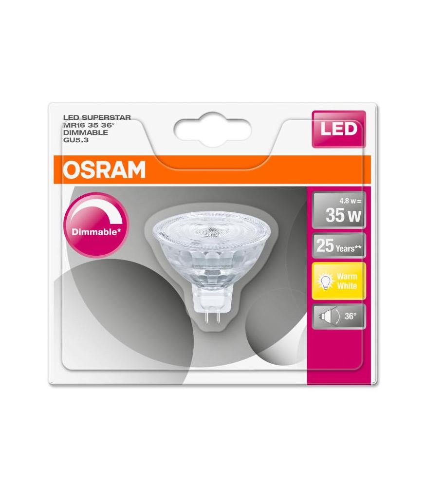 Osram Led Superstar 35 5w 827 12v Mr16 Gu5 3 36° Regulable