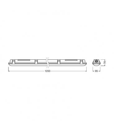 21W 840 GY LED Dampproof Luminaire - 1200mm IP65 Rated 11618-25321