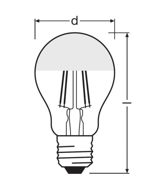 Lampada decorativa a LED Classic Mirror Silver 7W E27 – Foto