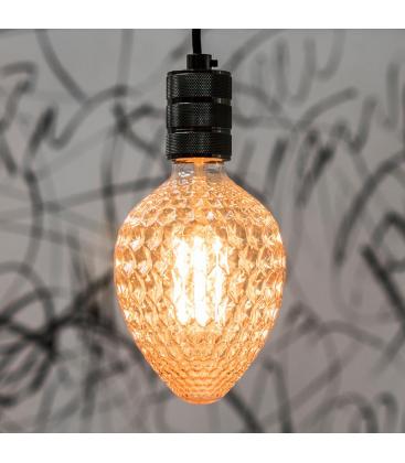 Douille décorative Alu Grid E27 noire 11700-25741
