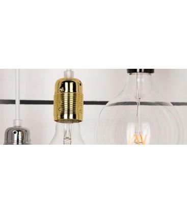 Portalámpara decorativo de metal E27 cromado 11703-25755