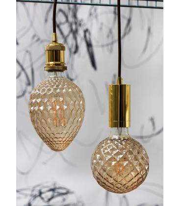 Portalampada decorativo in alluminio lungo E27 oro 11710-25782